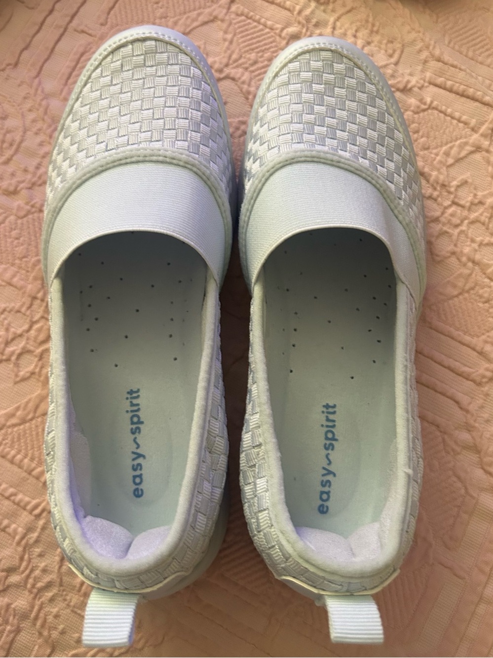 Easy Spirit Women's Light Blue Slip-On Woven Comfort Shoe.